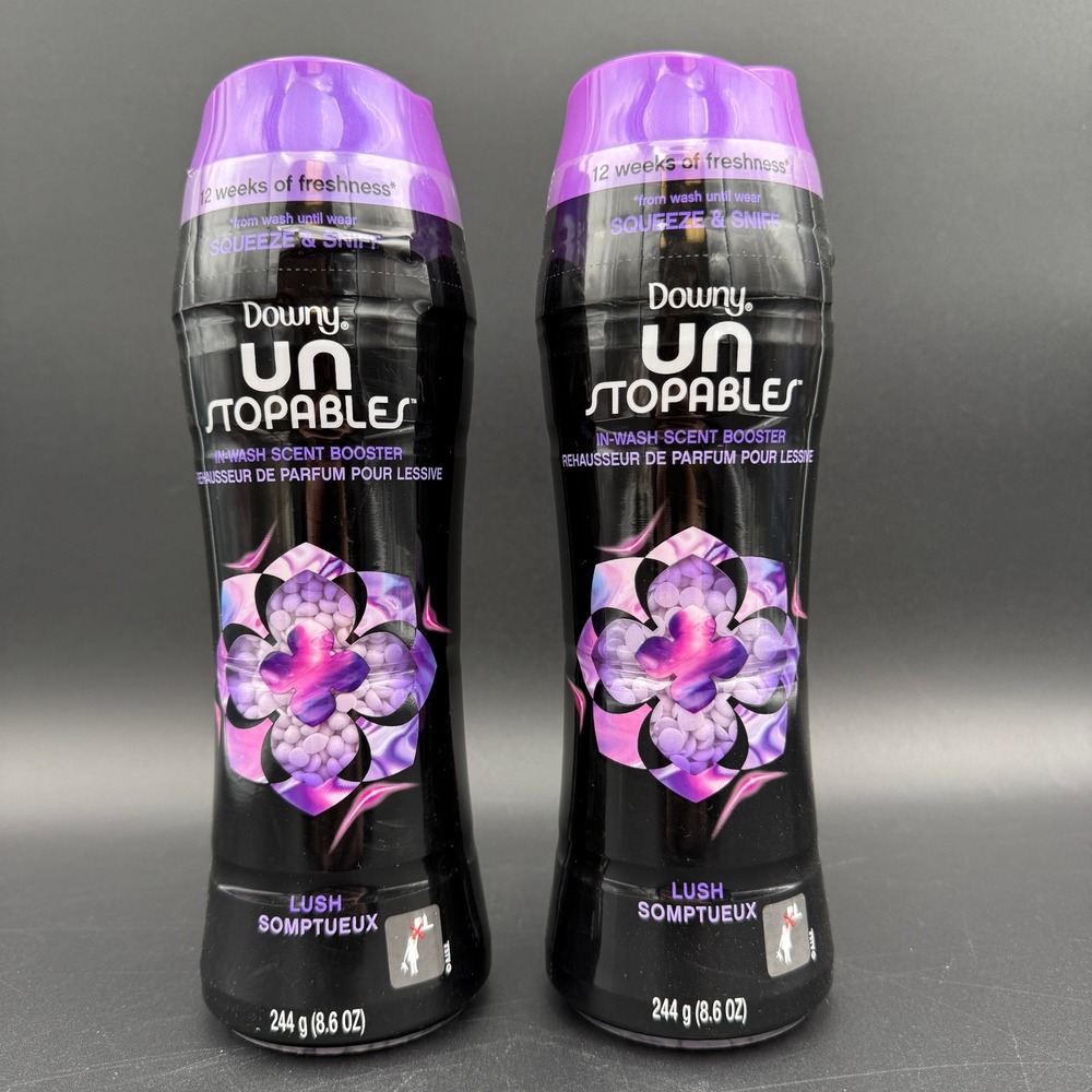 Downy Unstopables In-Wash Scent Booster‎ Beads Lush 8.6 oz 2 Pack NEW